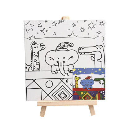 Coloring Painting Board Kit 10*15cm Cartoon for Kids and Students