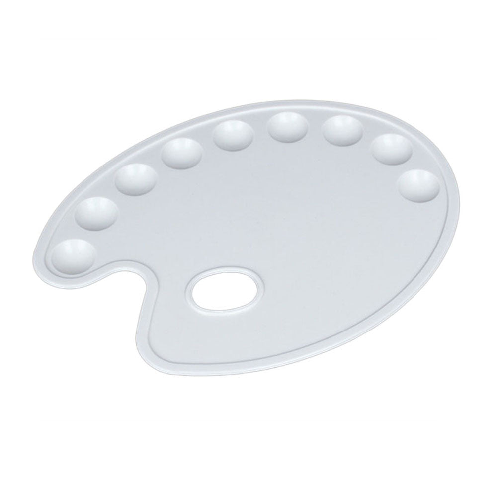 Kidney-Shape Painting Palette 9 Wells with 1 Finger Hole