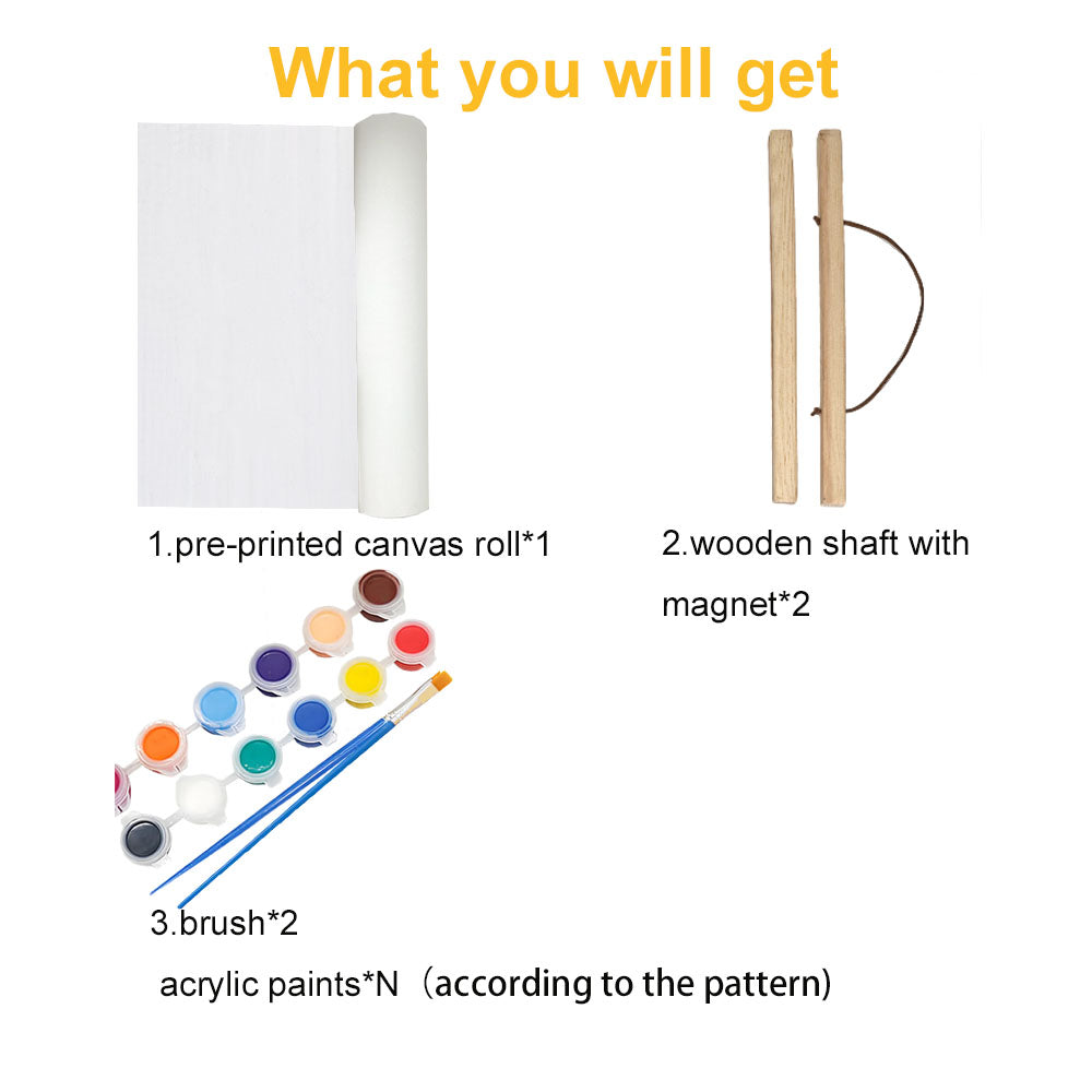 Paint By Number Scroll Kit 30*40 cm