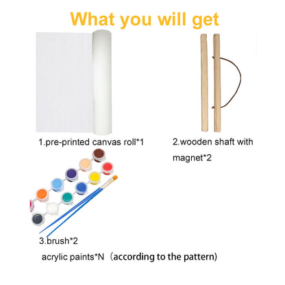 Paint By Number Scroll Kit 30*40 cm