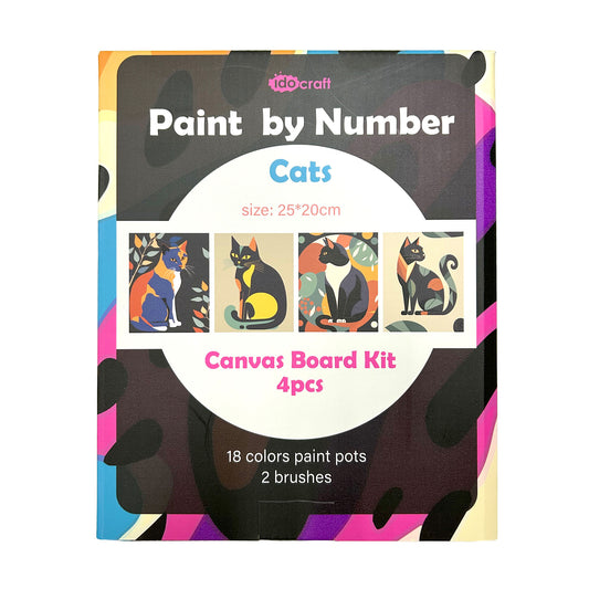 Paint By Number Canvas Panel 20*25 cm 4 PCS/set