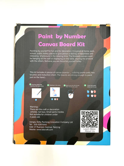 Paint By Number Canvas Panel 20*25 cm 4 PCS/set