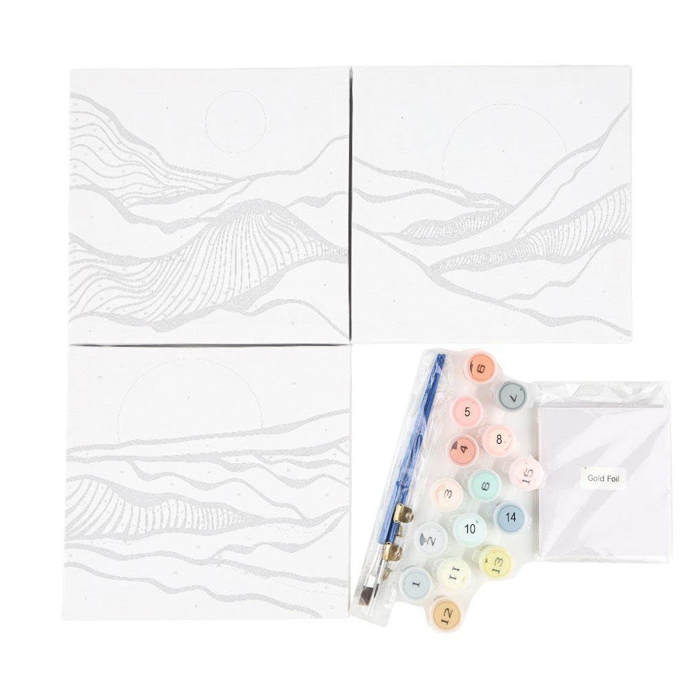 Paint By Number with Gold Foil 16*16 cm 3 PCS /set