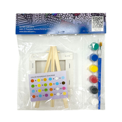 Coloring Painting, Pine Wood, Primed Framed Canvas 10*10 cm (4''*4'')