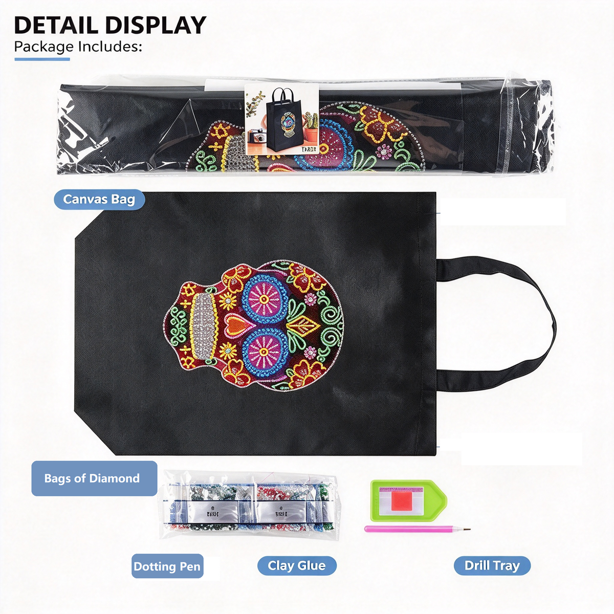 Diamond painting eco-friendly bag - Oxford fabric material handbag 35*8*2.5 cm DIY