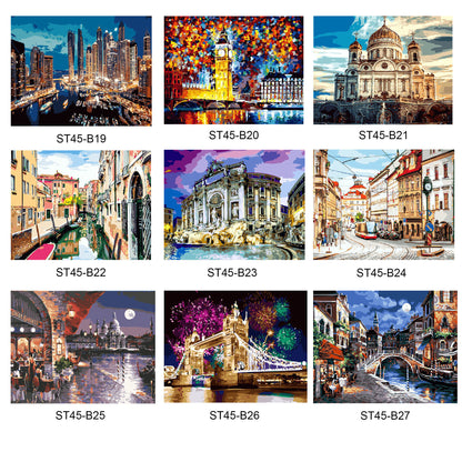 Paint By Number Stretched Canvas 40*50 cm for Wall Decoration