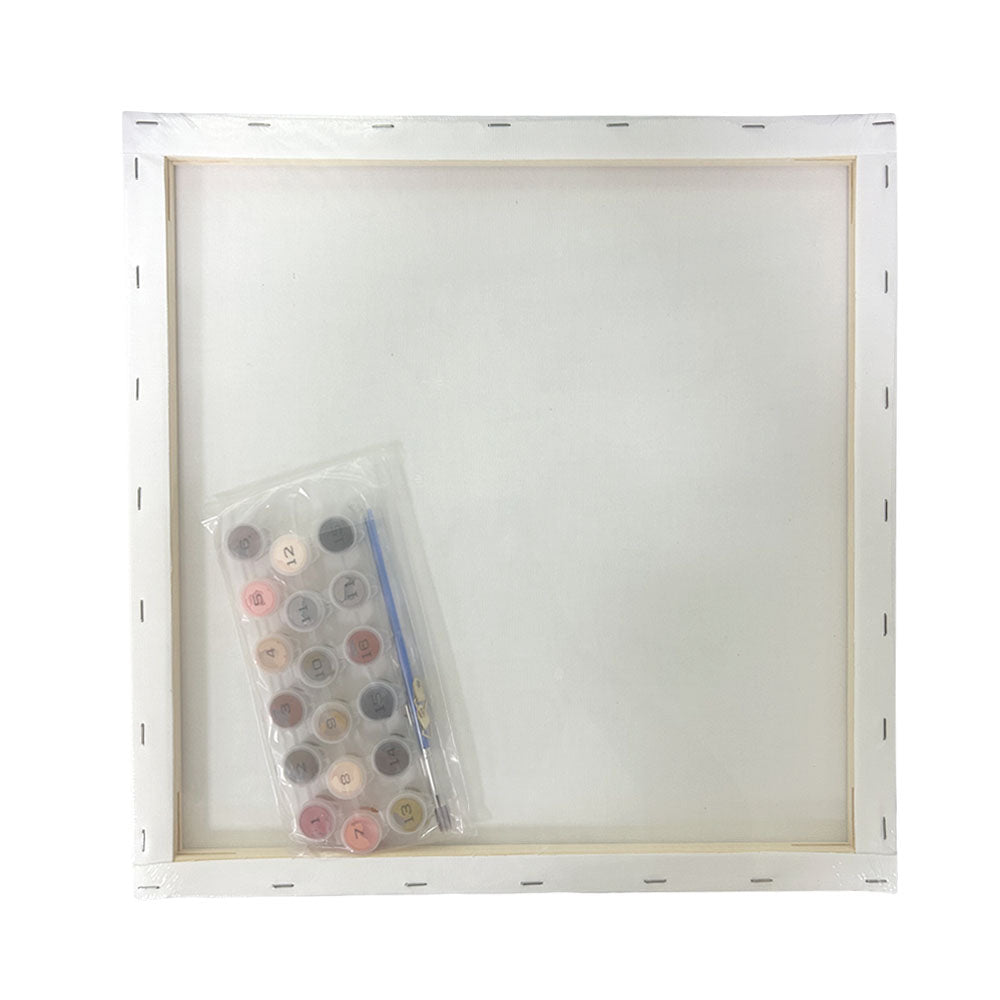 Paint By Number with Gold Foil, 70% cotton and pine wood, Triple Gesso, Square 40*40 cm(16''*16''), 1.5cm Thickness, White