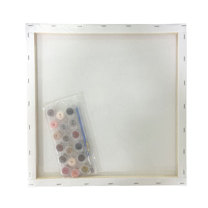 Paint By Number with Gold Foil, 70% cotton and pine wood, Triple Gesso, Square 40*40 cm(16''*16''), 1.5cm Thickness, White