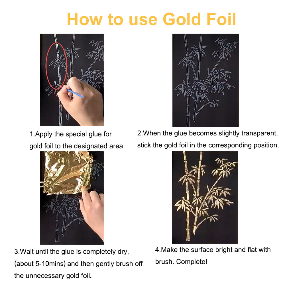Paint By Number with Gold Foil 16*16 cm 3 PCS /set